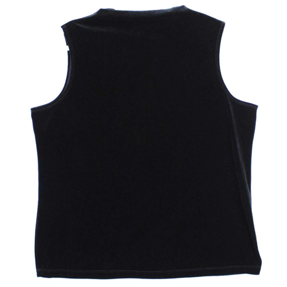Mirasol Black Velvet Sleeveless Top Women XL Pullover Mock Neck Tank Minimalist